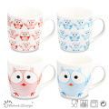 Owl Design Decal Ceramic New Bone China Mug